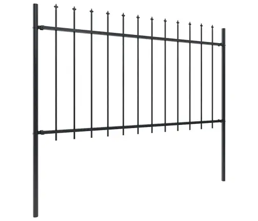 Dārza Žogs Ar Šķēpu Galiem, Tērauds, 1781,5X100 Cm, Melns Vidaxl