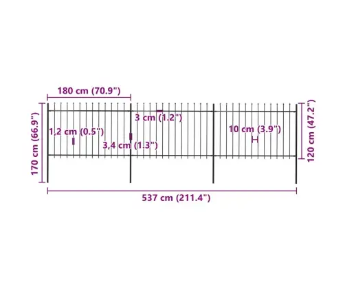 Aiapiire Odaotsaga, Terasest, 537 X 120 cm Must