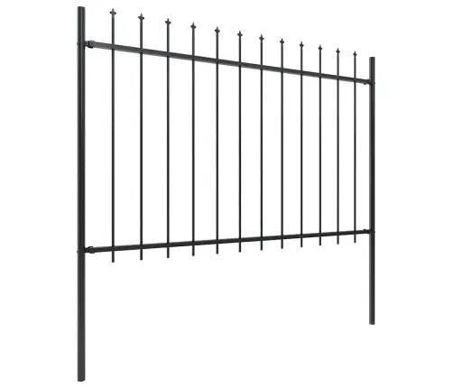 Dārza Žogs Ar Šķēpu Galiem, Tērauds, 1070 Cm, Melns Vidaxl