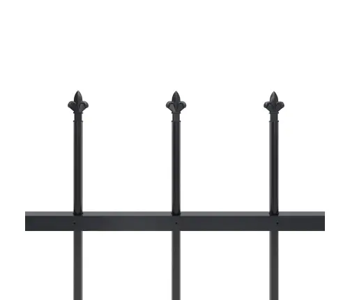Dārza Žogs Ar Šķēpu Galiem, Tērauds, 1070 Cm, Melns Vidaxl