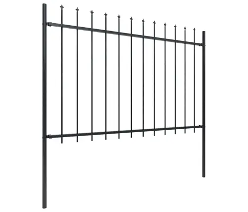 Dārza Žogs Ar Šķēpu Galiem, Tērauds, 1248X120 Cm, Melns Vidaxl
