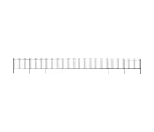 Dārza Žogs Ar Šķēpa Formas Galotni, Tērauds, 1426 Cm, Melns Vidaxl