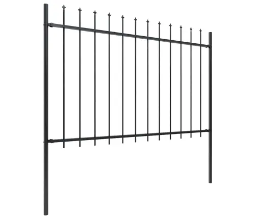 Dārza Žogs Ar Šķēpa Formas Galotni, Tērauds, 1426 Cm, Melns Vidaxl