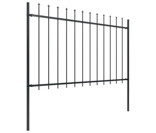 Dārza Žogs Ar Šķēpu Galiem, Tērauds, 1603,5 Cm, Melns Vidaxl
