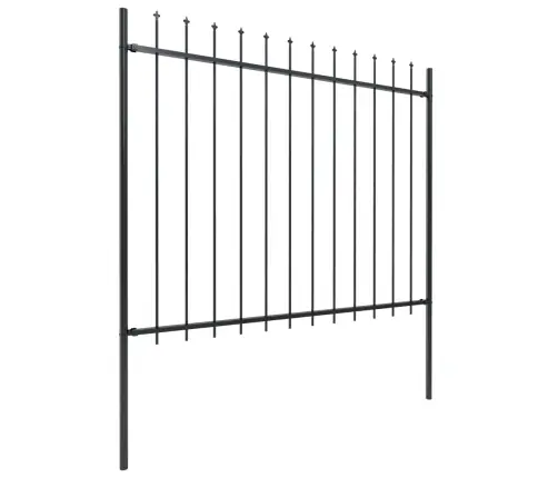 Dārza Žogs Ar Šķēpu Galiem, Tērauds, 359X150 Cm, Melns Vidaxl