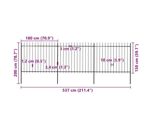 Sodo Tvora Su Iešmeliais, Plienas, 537X150cm Juoda