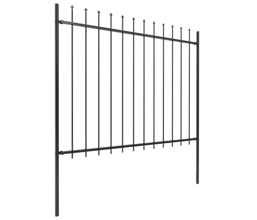 Dārza Žogs Ar Šķēpu Galiem, Tērauds, 714,5X150 Cm, Melns Vidaxl
