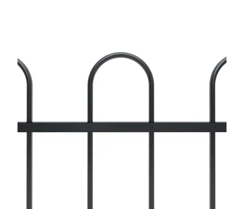 Dārza Žogs Ar Stīpām Augšpusē, Tērauds, 1070 Cm, Melns Vidaxl