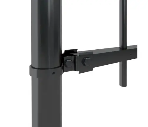 Dārza Žogs Ar Stīpām Augšpusē, Tērauds, 1070 Cm, Melns Vidaxl