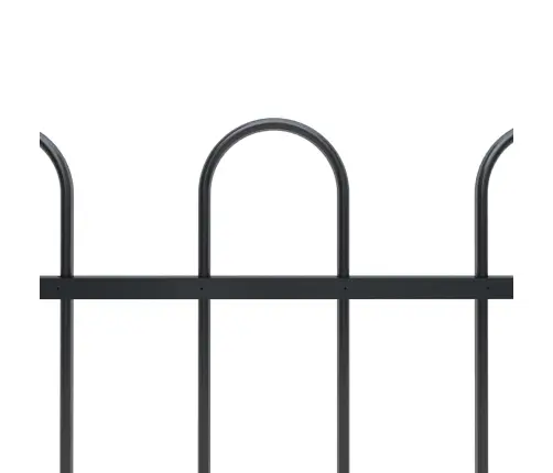 Dārza Žogs Ar Stīpām Augšpusē, Tērauds, 359X150 Cm, Melns Vidaxl