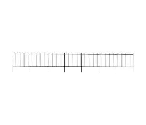 Dārza Žogs Ar Stīpām Augšpusē, Tērauds, 1248X150 Cm, Melns Vidaxl Dārza Žogs Ar Stīpām Augšpusē, Tērauds, 1248X150 Cm, Melns Vidaxl