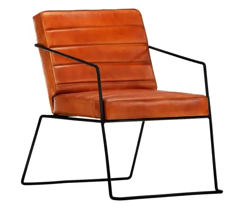 Atpūtas Krēsls, Dzeltenbrūna Dabīgā Āda Vidaxl