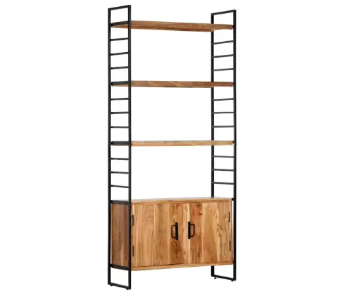 Grāmatu Skapis, 4 Līmeņi, 80X30X180 Cm, Akācijas Masīvkoks Vidaxl