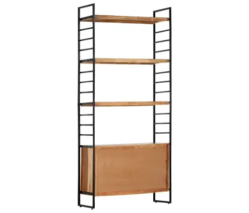 Grāmatu Skapis, 4 Līmeņi, 80X30X180 Cm, Akācijas Masīvkoks Vidaxl