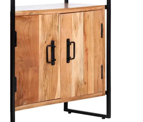 Grāmatu Skapis, 4 Līmeņi, 80X30X180 Cm, Akācijas Masīvkoks Vidaxl