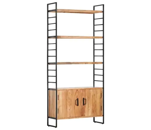 Grāmatu Skapis, 4 Līmeņi, 80X30X180 Cm, Akācijas Masīvkoks Vidaxl