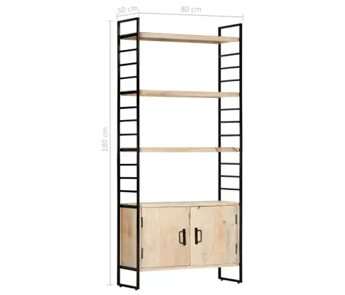 4 Riiuliga Raamaturiiul 80 X 30 X 180 Cm Toekas Mangopuit