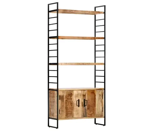 Grāmatu Skapis, 4 Līmeņi, 80X30X180Cm, Neapstrādāts Mango Koks Vidaxl