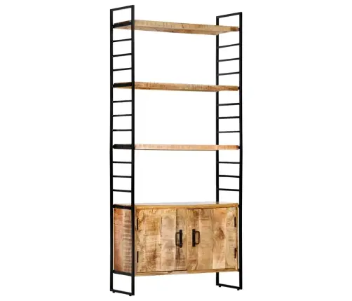 Grāmatu Skapis, 4 Līmeņi, 80X30X180Cm, Neapstrādāts Mango Koks Vidaxl