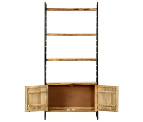Grāmatu Skapis, 4 Līmeņi, 80X30X180Cm, Neapstrādāts Mango Koks Vidaxl