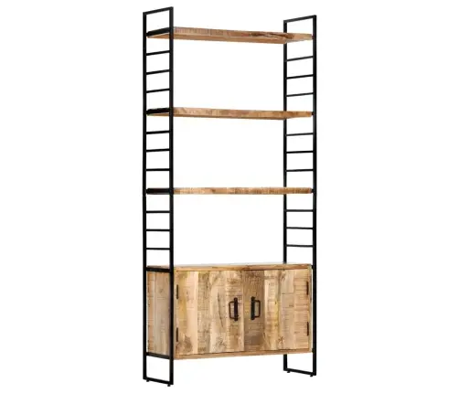 Grāmatu Skapis, 4 Līmeņi, 80X30X180Cm, Neapstrādāts Mango Koks Vidaxl