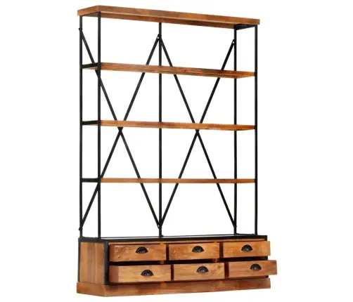 Grāmatu Skapis Ar 4 Plauktiem Un 6 Atvilktnēm, 122X36X181 Cm Vidaxl