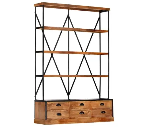 Grāmatu Skapis Ar 4 Plauktiem Un 6 Atvilktnēm, 122X36X181 Cm Vidaxl