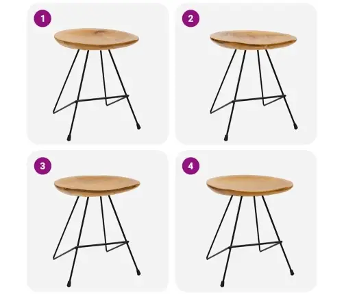 Taburetid, 2 Tk, Tiikpuu