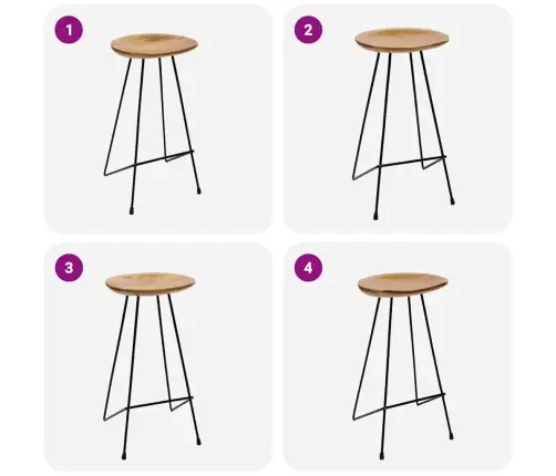 Baro Taburetės, 2Vnt., Tikmedžio Medienos Masyvas