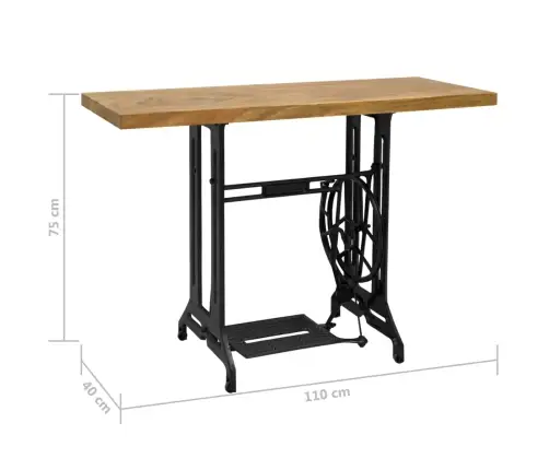 Konsoles Galds, 110X40X75 Cm, Šujmašīnas Dizains Vidaxl