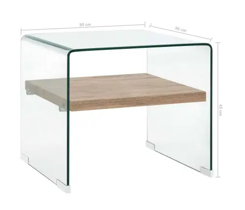 Kavos Staliukas, Skaidrus, 53X50X45cm Grūdintas Stiklas