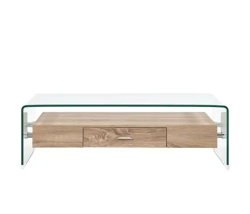 Kafijas Galdiņš, Caurspīdīgs, 98X45X31 Cm, Rūdīts Stikls Vidaxl