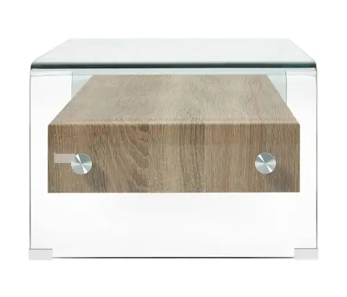 Kafijas Galdiņš, Caurspīdīgs, 98X45X31 Cm, Rūdīts Stikls Vidaxl