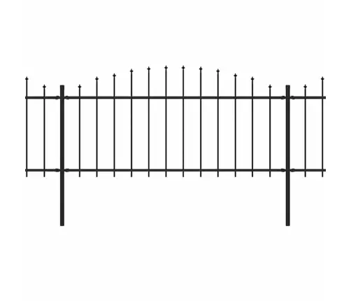 Dārza Žogs Ar Šķēpu Galiem, Tērauds, 1070 Cm, Melns Vidaxl