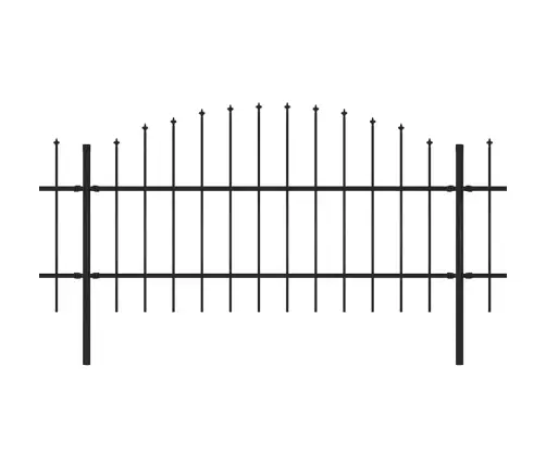 Dārza Žogs Ar Šķēpu Galiem, Tērauds, 1070X100 Cm, Melns Vidaxl