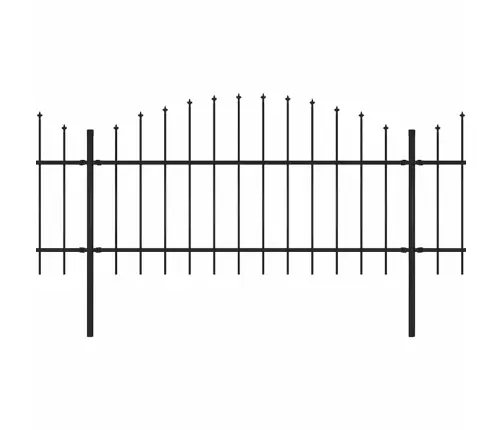 Dārza Žogs Ar Šķēpu Galiem, Tērauds, 892,5X125 Cm, Melns Vidaxl