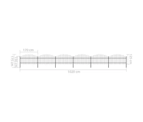 Sodo Tvora Su Iešmeliais, Plienas, 1070X125 cm Juoda
