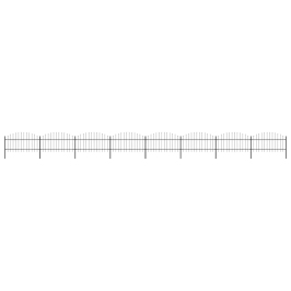 Dārza Žogs Ar Pīķiem Augšpusē, Tērauds, (1-1,25)X13,6 M, Melns Vidaxl