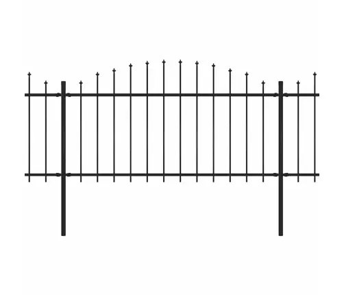 Dārza Žogs Ar Šķēpu Galiem, Tērauds, 892,5 Cm, Melns Vidaxl
