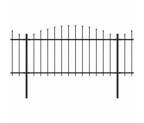 Dārza Žogs Ar Šķēpu Galiem, Tērauds, 1603,5X150 Cm, Melns Vidaxl