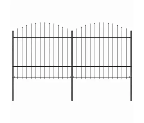 Dārza Žogs Ar Šķēpu Galiem, Tērauds, 359X175 Cm, Melns Vidaxl