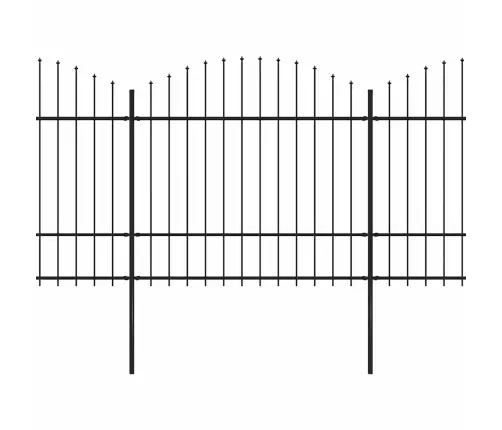 Dārza Žogs Ar Šķēpu Galiem, Tērauds, 359X175 Cm, Melns Vidaxl