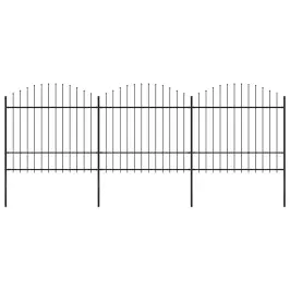 Dārza Žogs Ar Šķēpu Galiem, Tērauds, 537X175 Cm, Melns Vidaxl