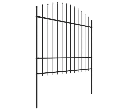 Dārza Žogs Ar Šķēpu Galiem, Tērauds, 537 Cm, Melns Vidaxl