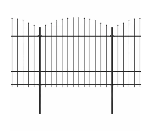 Dārza Žogs Ar Šķēpu Galiem, Tērauds, 1426X175 Cm, Melns Vidaxl