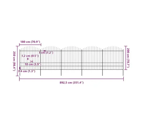Sodo Tvora Su Iešmeliais, Plienas, 892,5X200cm Juoda