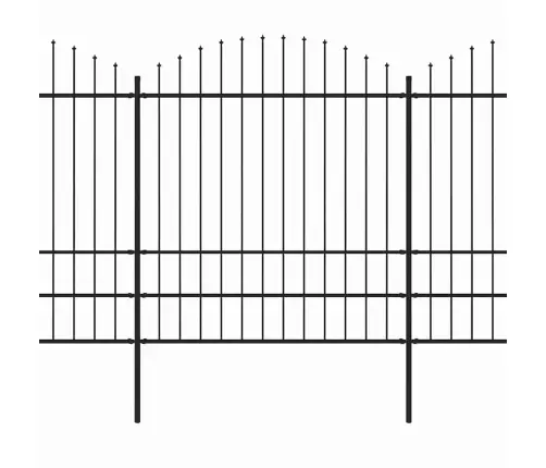 Dārza Žogs Ar Šķēpu Galiem, Tērauds, 1603,5X200 Cm, Melns Vidaxl Dārza Žogs Ar Šķēpu Galiem, Tērauds, 1603,5X200 Cm, Melns Vidaxl