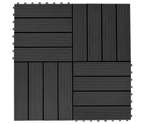 Terases Flīzes, 22 Gab., Wpc, 30X30 Cm, 2 M2, Melnas Vidaxl