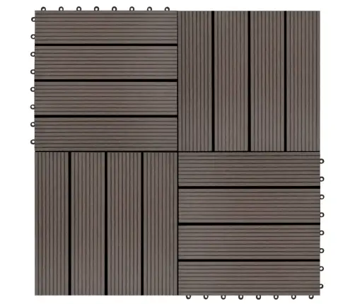 Terases Flīzes, 22 Gab., Wpc, 30X30 Cm, 2 M2, Tumši Brūnas Vidaxl