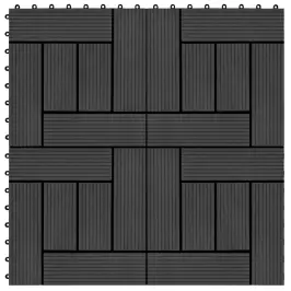 Terases Flīzes, 22 Gab., Wpc, 30X30 Cm, 2 M2, Melnas Vidaxl